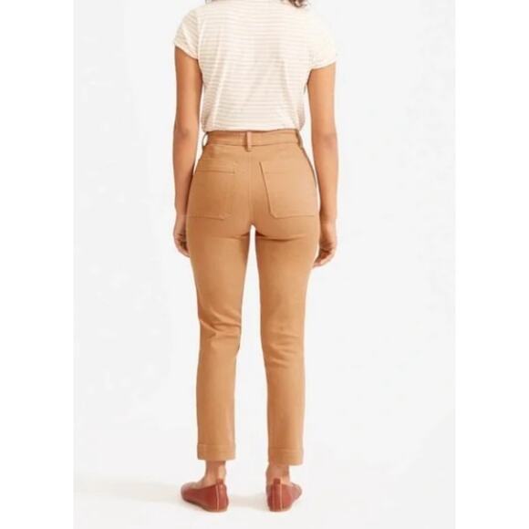 Everlane The Sim Leg Crop Ankle Rust Brown High Rise Denim Jeans Women Sz 16 - Picture 4 of 11